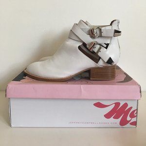 Jeffrey Campbell Everly White Cut-Out Ankle Boots